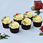 Merry Christmas Vanilla Cupcakes 6 Pcs