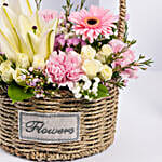 Basket Arrangement Of Gorgeous Flowers