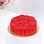 6 Garden Roses Bouquet With Red Velvet Cake