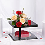 Heartfelt Bliss Cake And Flowers Box