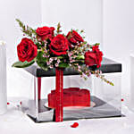 Red Roses And Cake Box