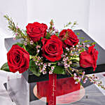 Red Roses And Cake Box