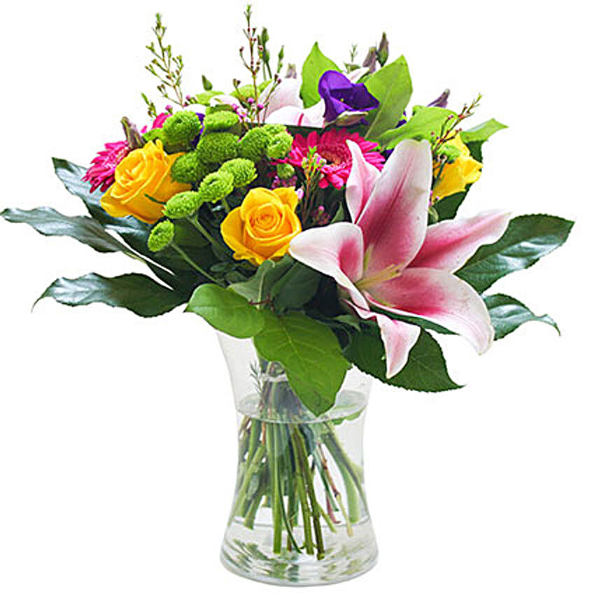An Elegant Vase:Lilies to UK