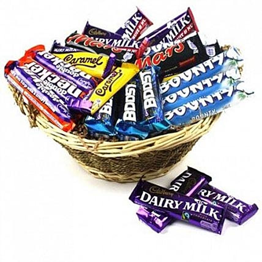 Choco Galore In Basket:Send Chocolate Basket to UK