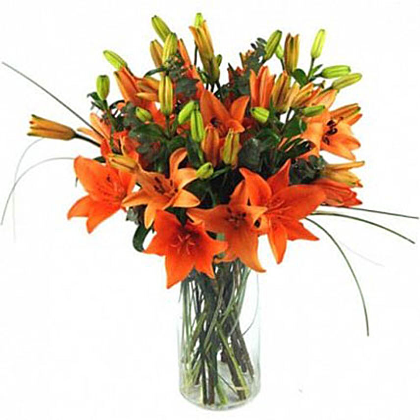 Zesty Orange Lilies Bouquet:Send Lilies to UK