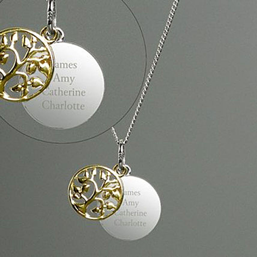 Personalised Sterling Silver Family Tree Necklace