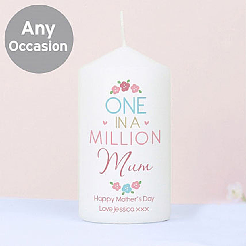 One In A Millionmum Personalized Candle:Personalised Candles to UK
