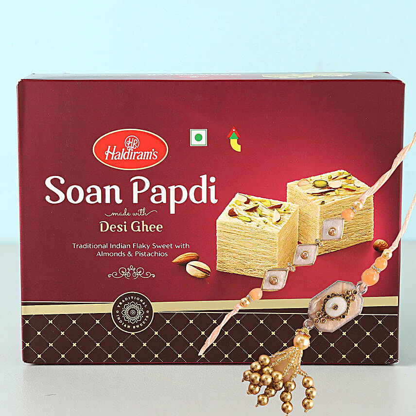 Soan Papdi Box And Gorgeous Rakhi Set