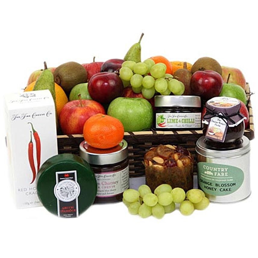Hamper Of Fruits And Cheese:Fruit Basket Delivery UK