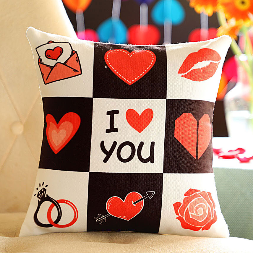 I Love You Printed Cushion