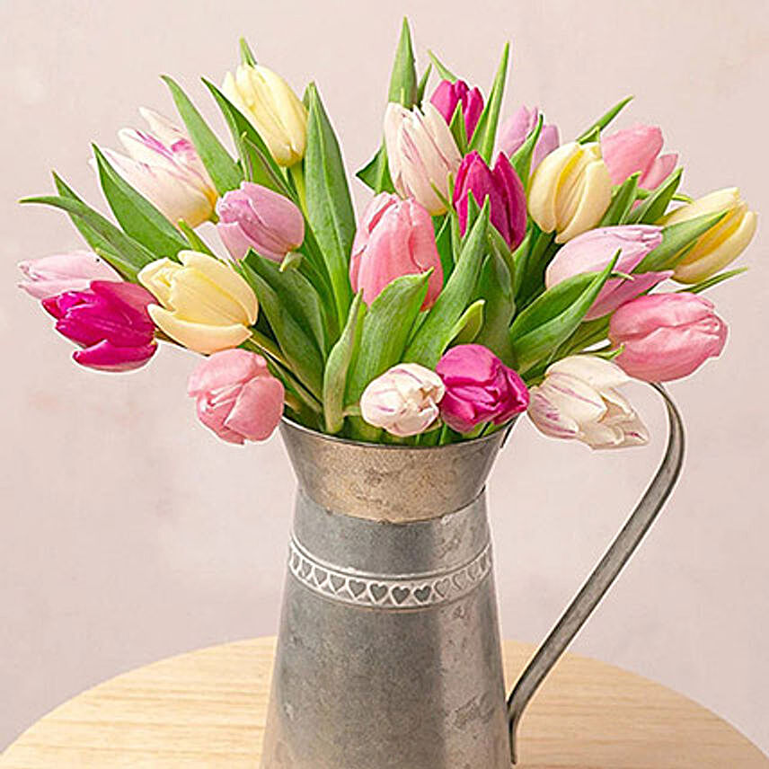 20 Mixed Pastel Tulips:Anniversary Flowers UK