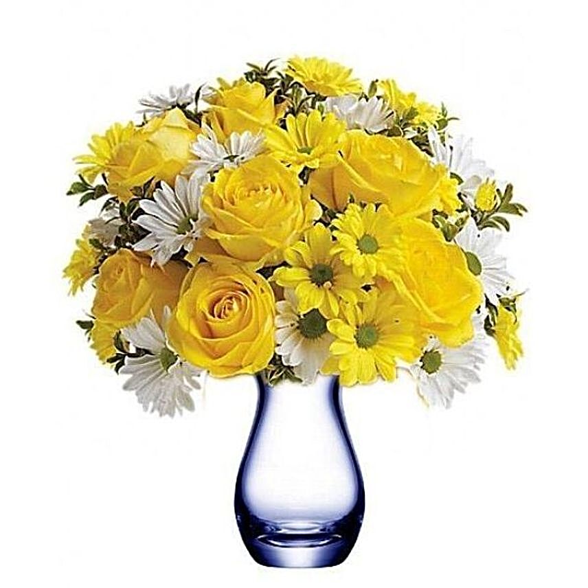 Chrysanthemums And Roses Bouquet:Valentines Day Gifts to UK