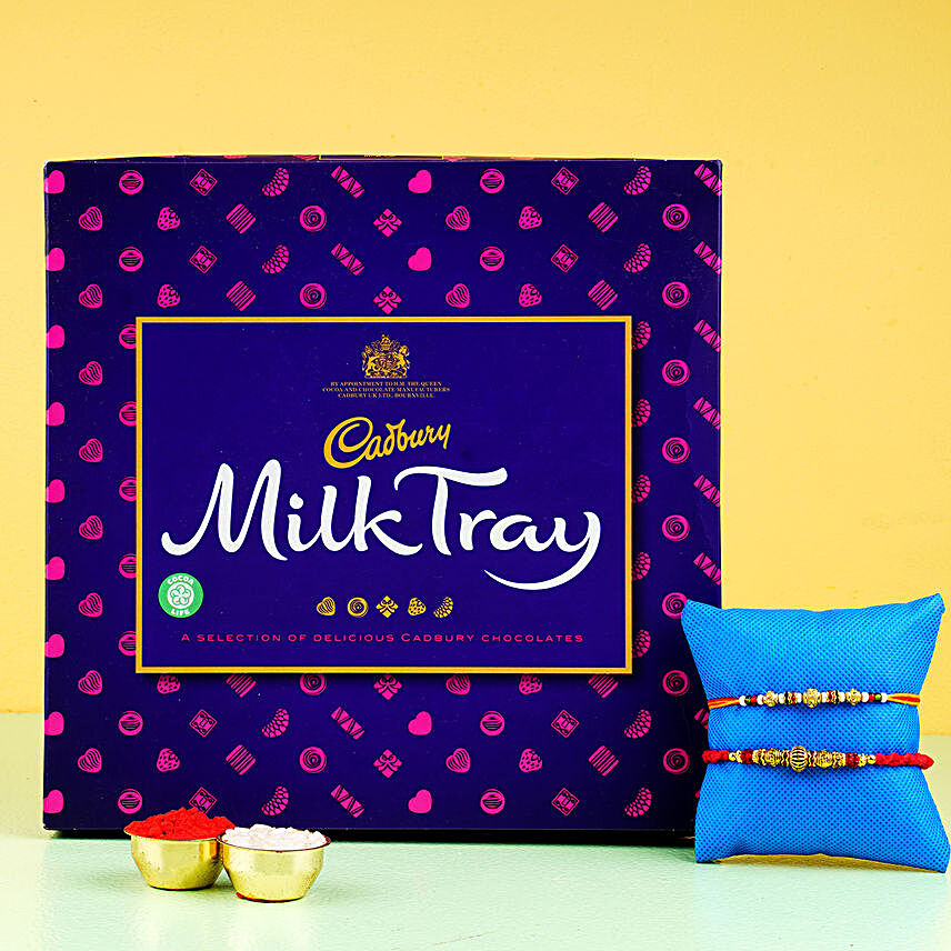 Milk Tray Chocolate With Designer Rakhi Set