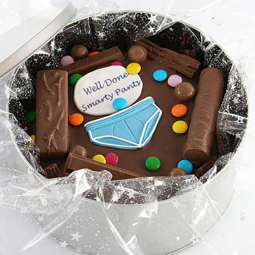 Well Done Smarty Pants Cake In-A-Tin:Chocolate Cake Delivery in Uk