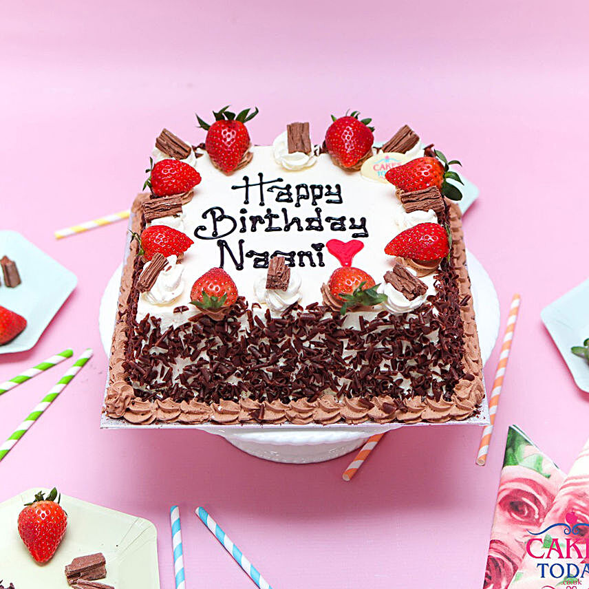 Chocolate Vanilla Strawberry Cake:Gifts for Husband in UK