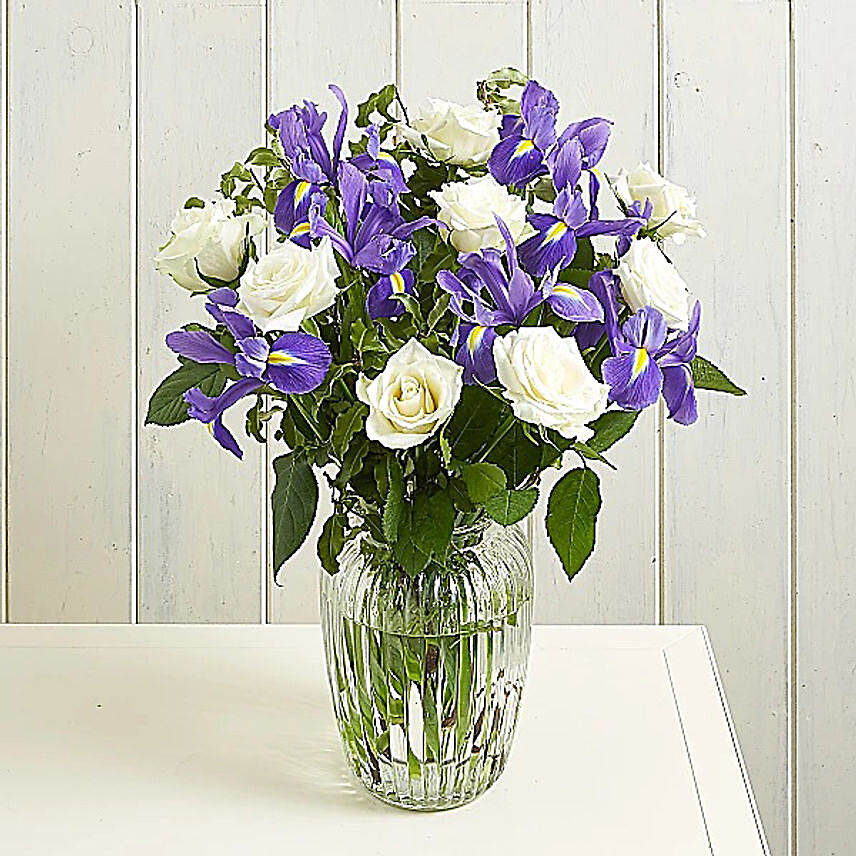 Blue Iris Bouquet:Send mixed Flowers to UK