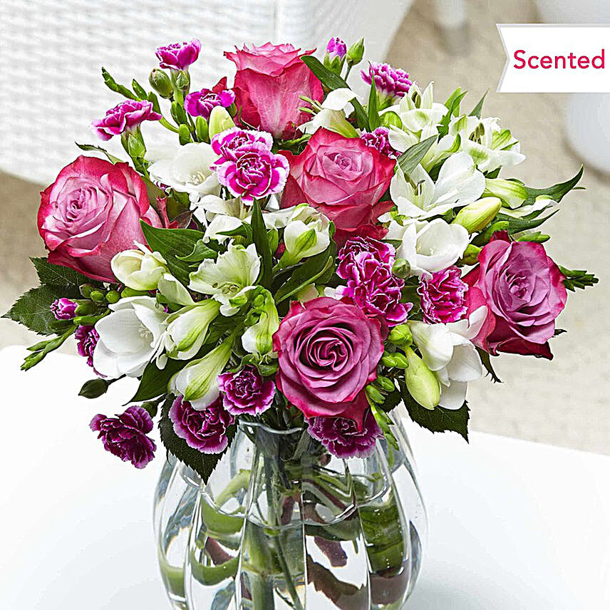 Charming Roses And Carnations Bouquet