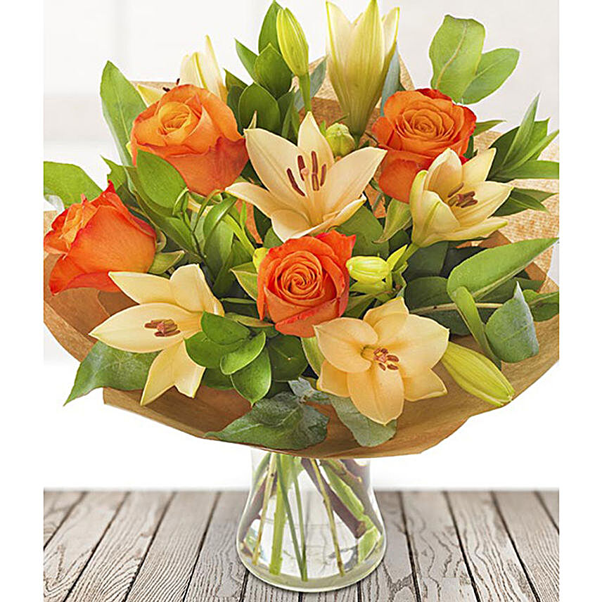 Lilies And Roses Bouquet