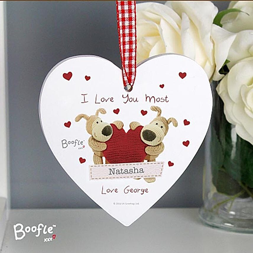 Personalised Boofle Shared Heart Decoration