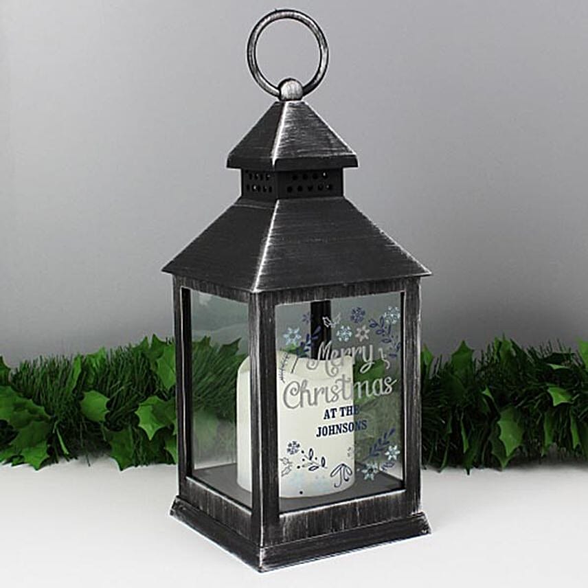 Personalised Christmas Black Lantern