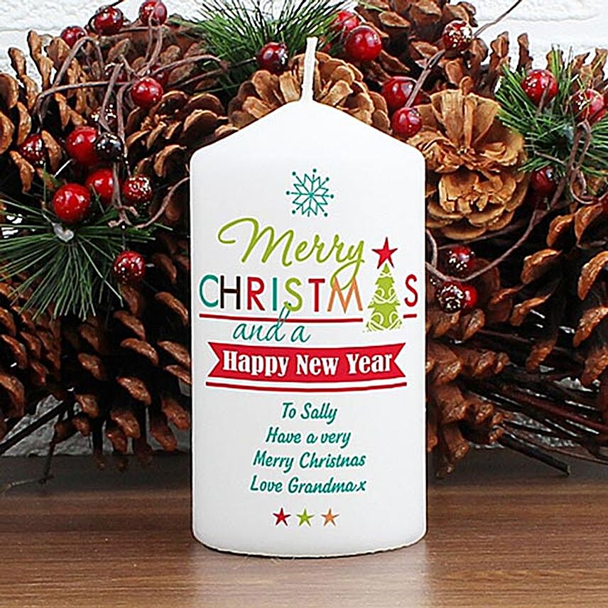 Personalised Christmas Candle:Christmas Gifts to UK