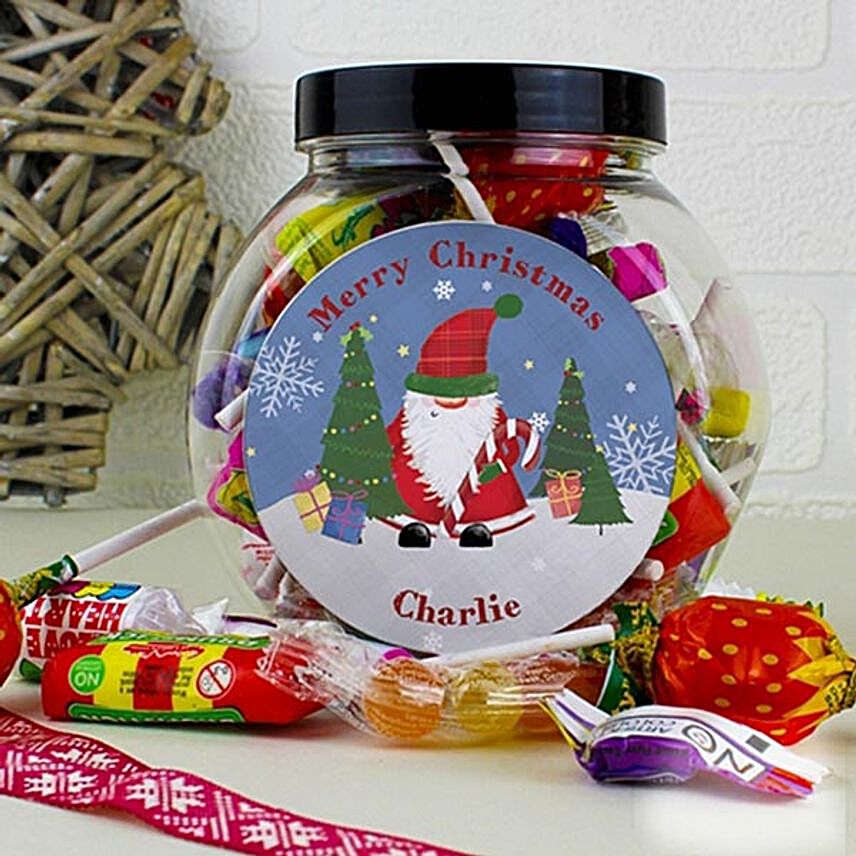 Personalised Merry Christmas Sweets Jar:Sweets to UK