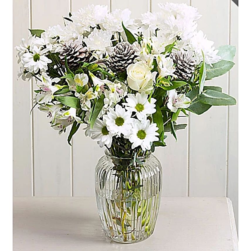 Scented Snowflake Bouquet:Sympathy N Funeral Flowers UK