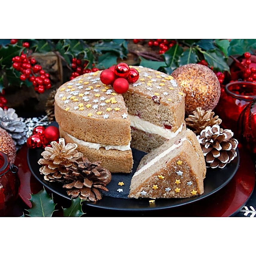 Spiced Orange Sponge With Cranberry:Send Christmas Cakes to UK