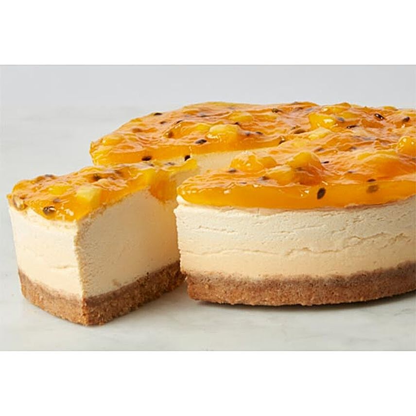 Baked Vanilla Cheesecake With Mango