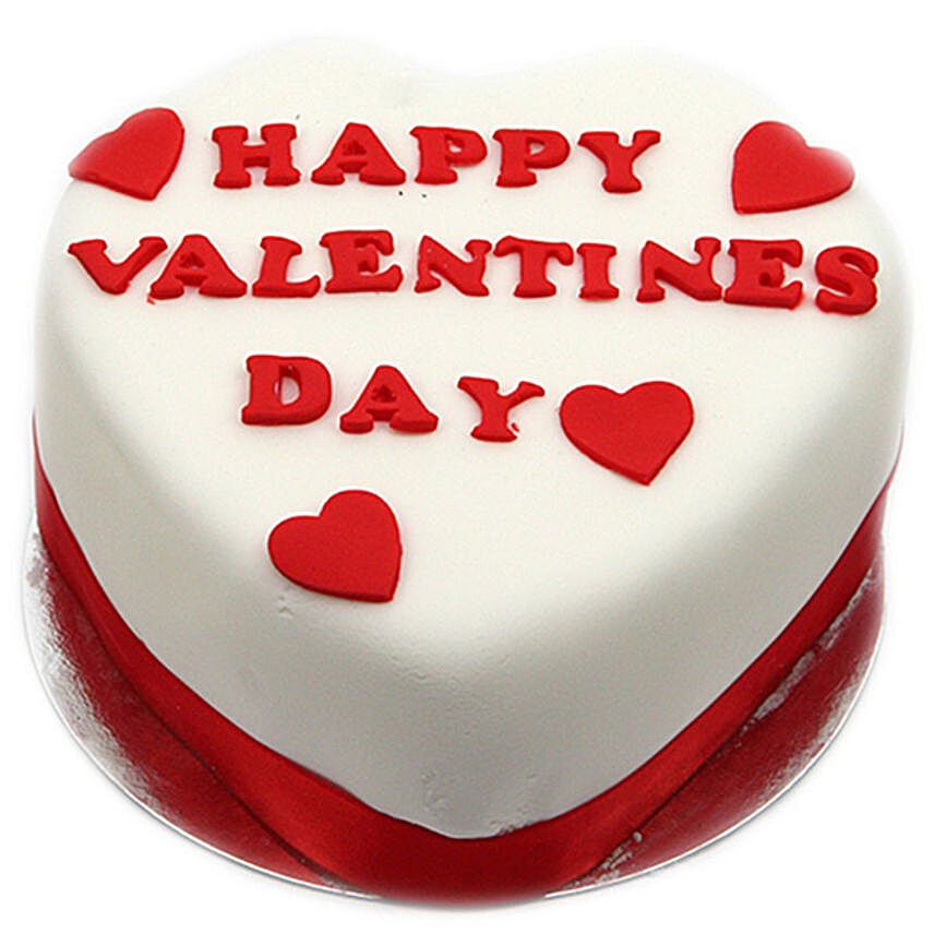 Happy Valentines Day Heart Cake
