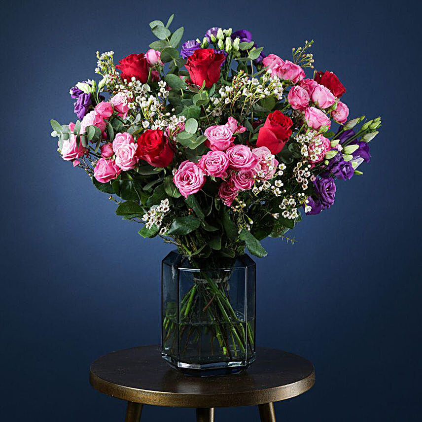 Romance In Air Flower Arrangement:Anniversary Flowers to UK