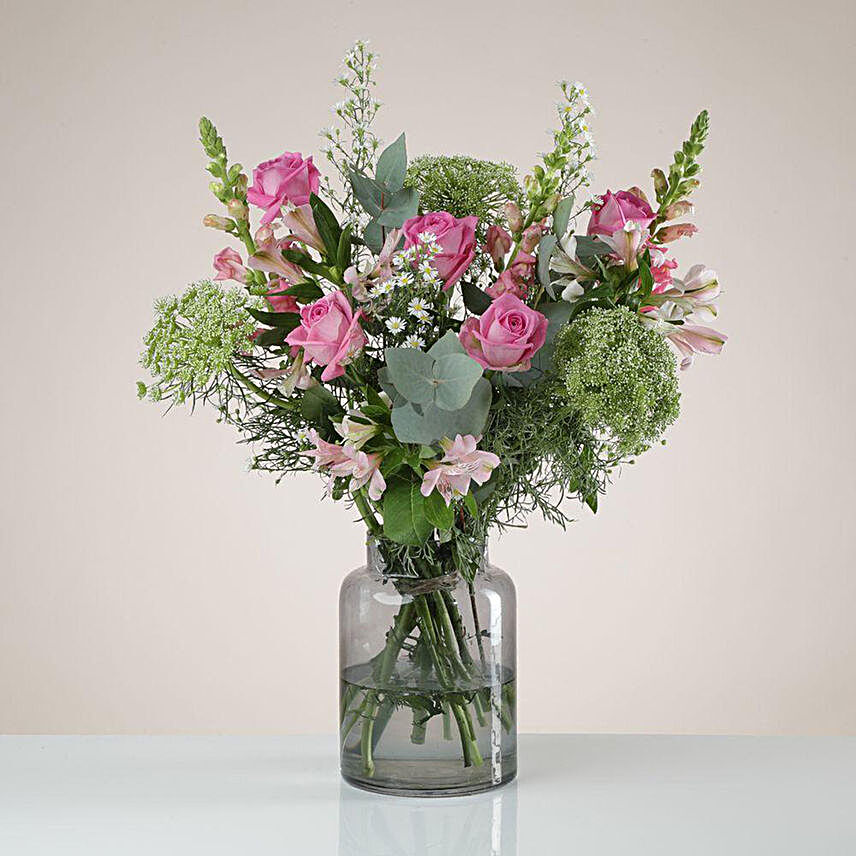 Soothing Pink Floral Bouquet:Send Flowers to UK