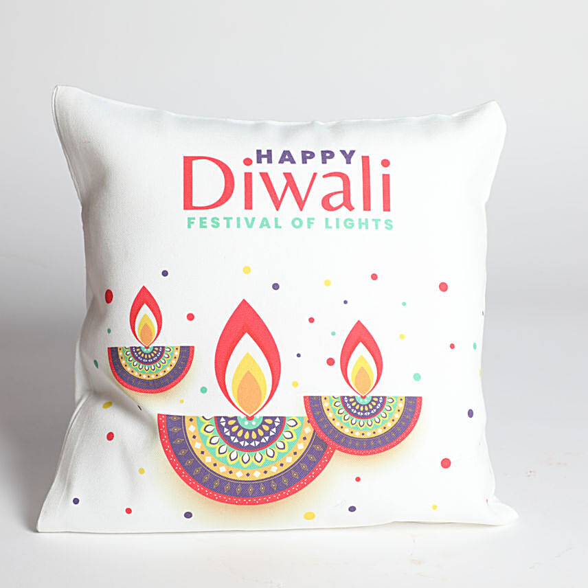 Happy Diwali Designer Diya Cushion