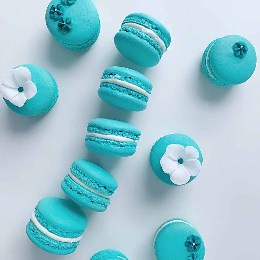 Tiffany Blue French Macarons 12 Pcs