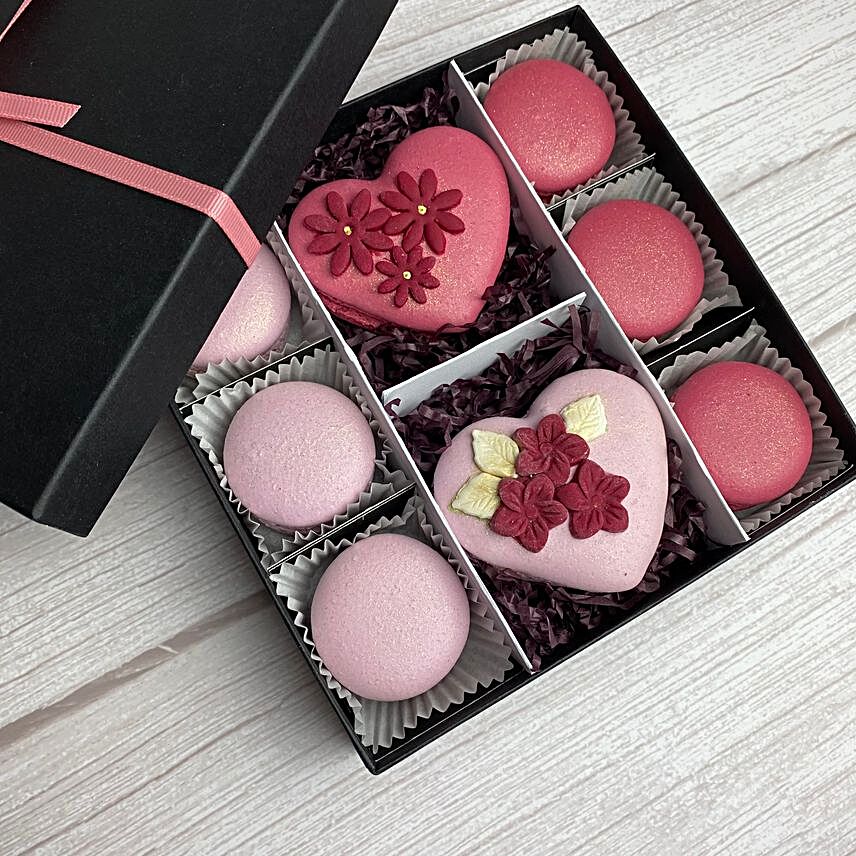 Floral Heart Birthday Macarons