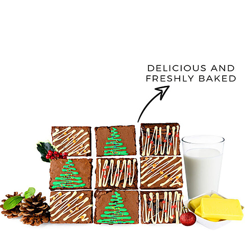 Merry Christmas Brownies Box:Send Christmas Cakes to UK