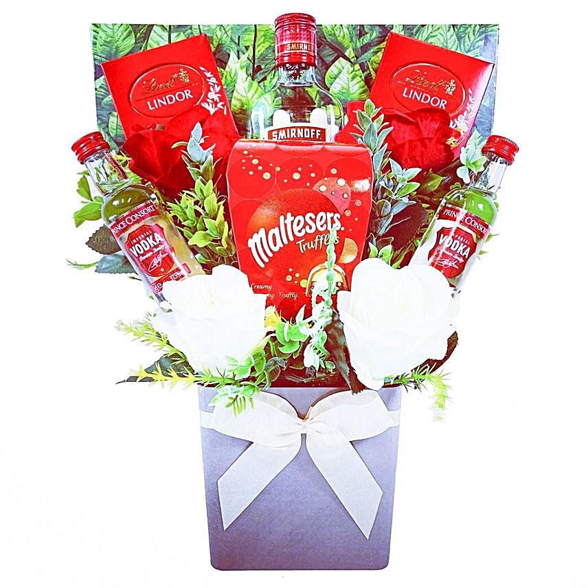 Vodka Selection And Chocolates Bouquet
