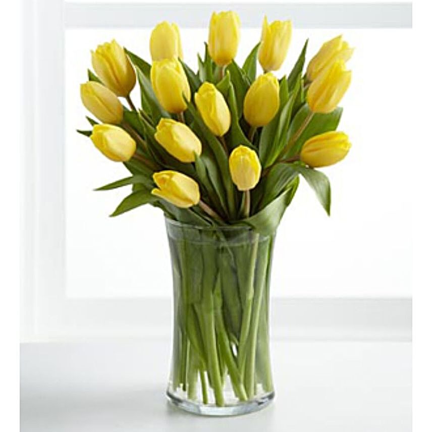 Sunny Yellow Tulips Bunch