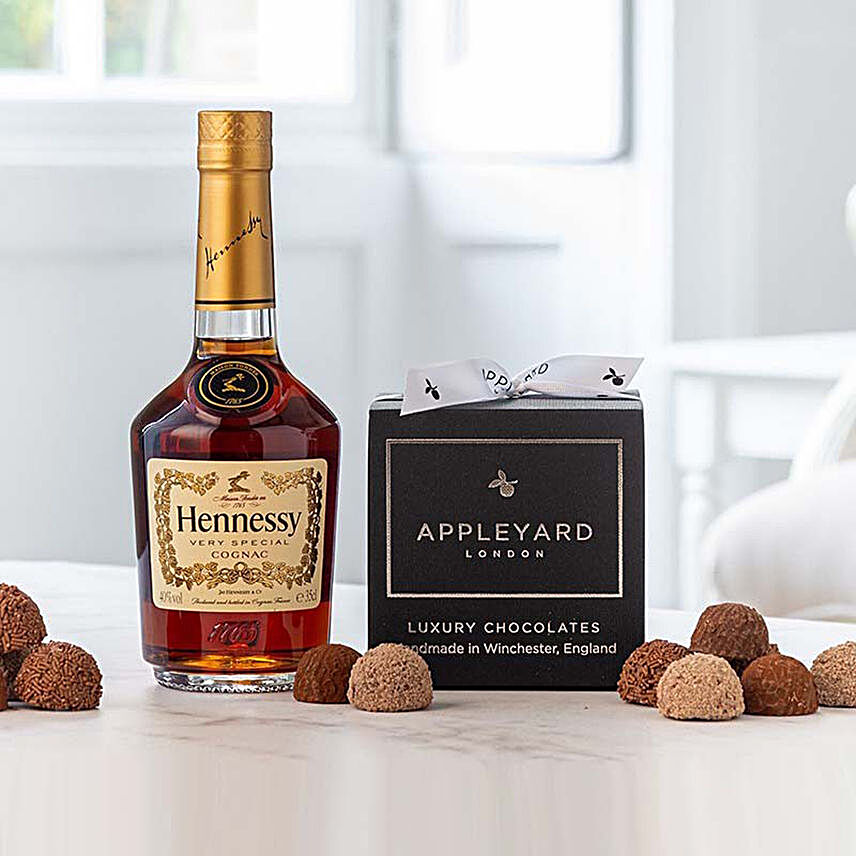 Hennessey Cognac And Chocolate Truffles:Gift Combos to UK
