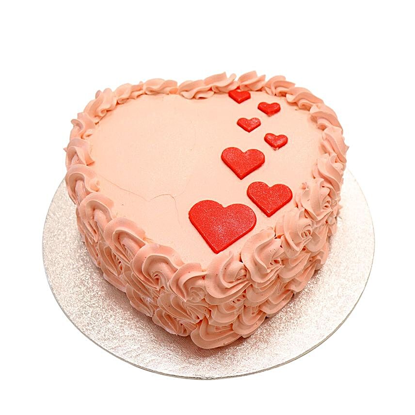 I Luv U Heart Shaped Cake