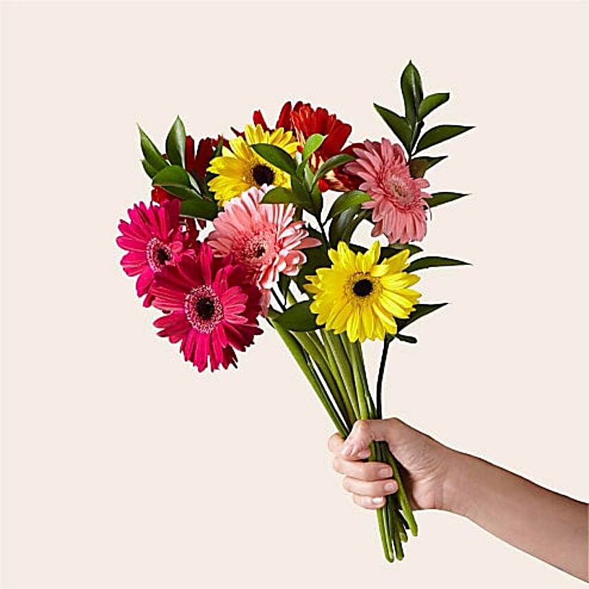 Sun kissed Gerberas Bouquet:Send Flowers to UK