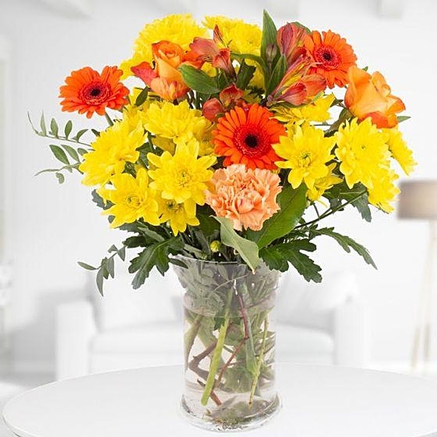 Blooming Mixed Flowers Bouquet:house-warming