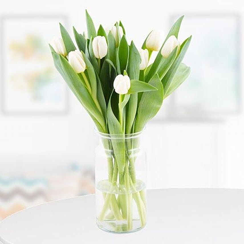 Serene White Tulips Bouquet