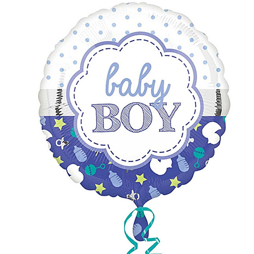 Baby Boy Scallop Foil Balloon:Gifts for Kids in UK