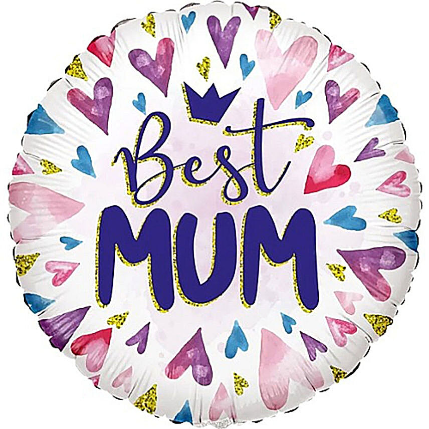 Best Mum Hearts Eco Foil Balloon:Send Mothers Day Gifts to UK
