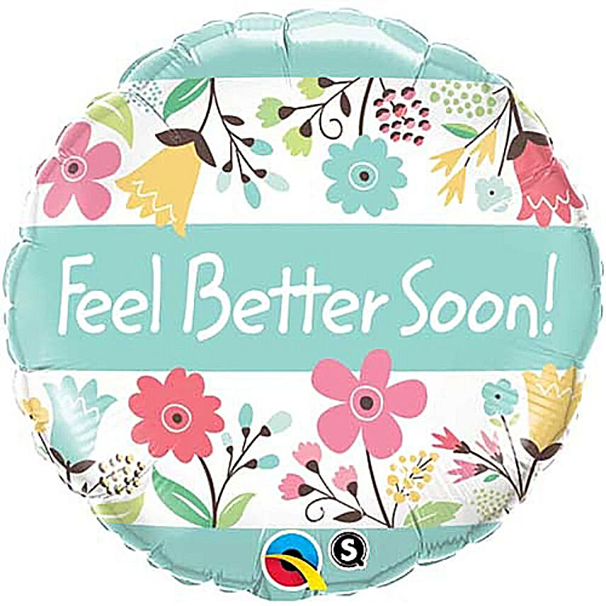 Feel Better Soon Floral Round Foil Balloon