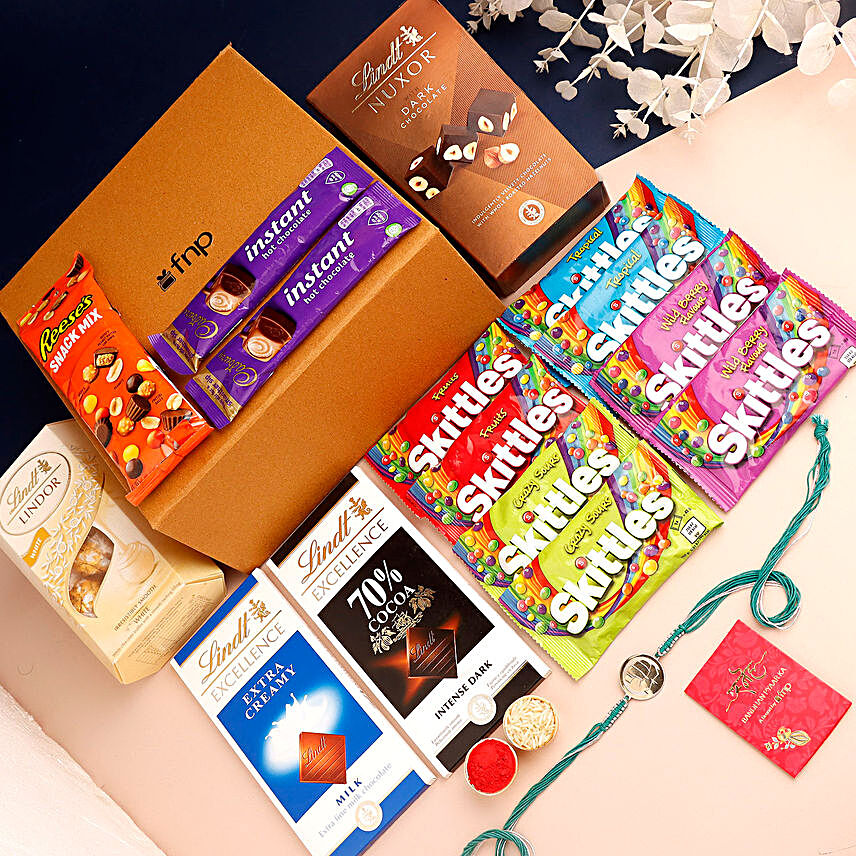 Sneh Kids Hulk Rakhi & Assorted Chocolates:Send Rakhi With Gift Hampers To UK