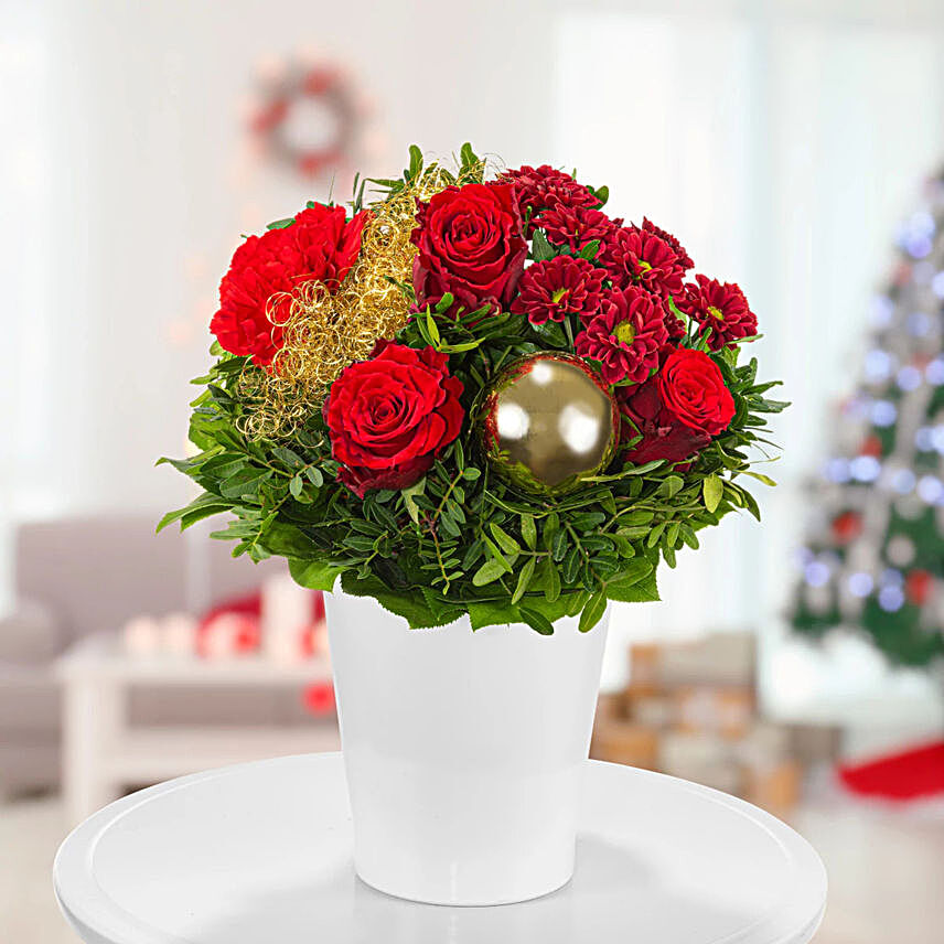Christmas Melody Festive Floral Pot