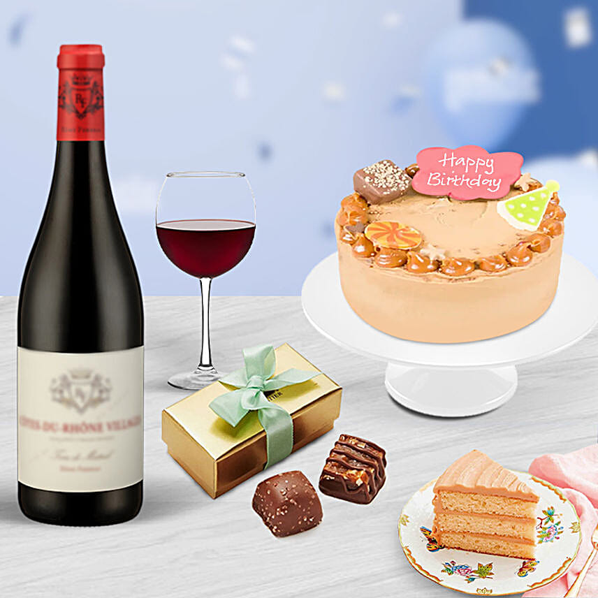 Gourmet Caramel Cake Wine N Chocolate