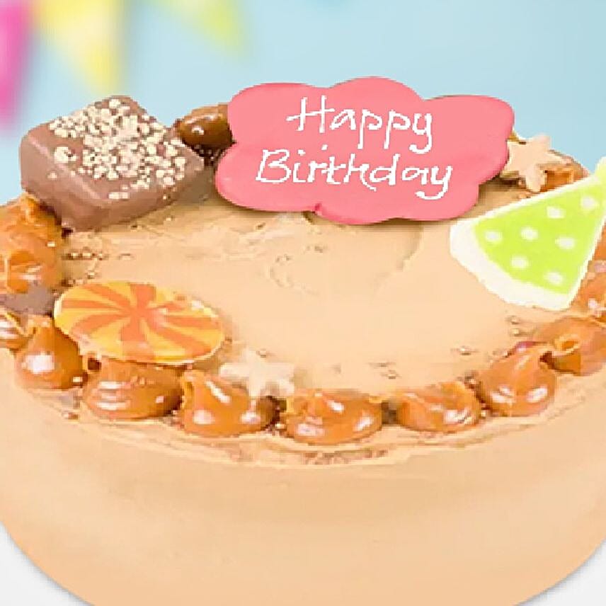 Toffee Topped Vanilla Caramel Cake